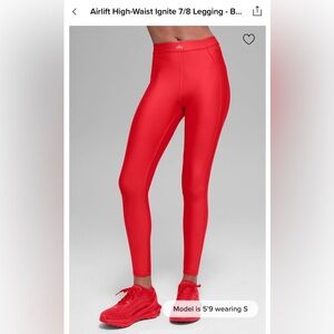 Alo airlift high waist ignite 7/8 leggings in bright red NWT